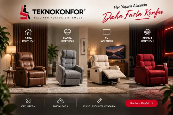 Teknokonfor E-Ticaret Sitesini Yeniledi: Recliner Koltuklar Artık Online Satışta